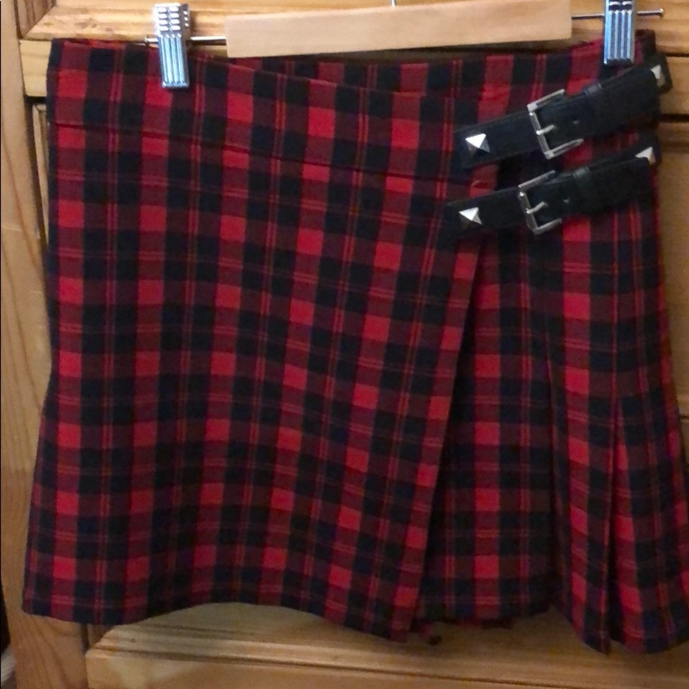 MICHAEL Michael Kors Red Plaid Skirt Size 4, NBW
